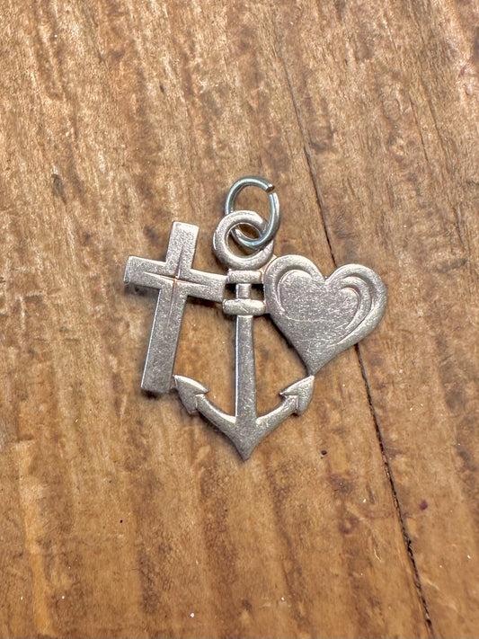 Cross Heart Anchor 925 Sterling Silver Pendant