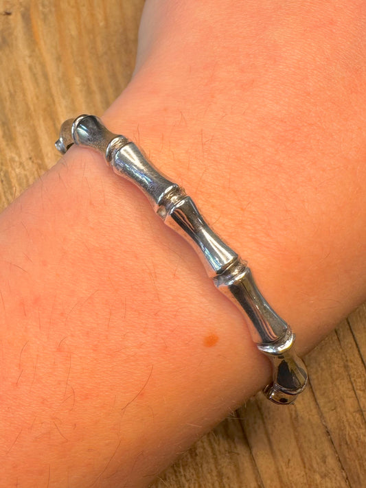 Vintage 1986 Bamboo 925 Sterling Silver Bangle