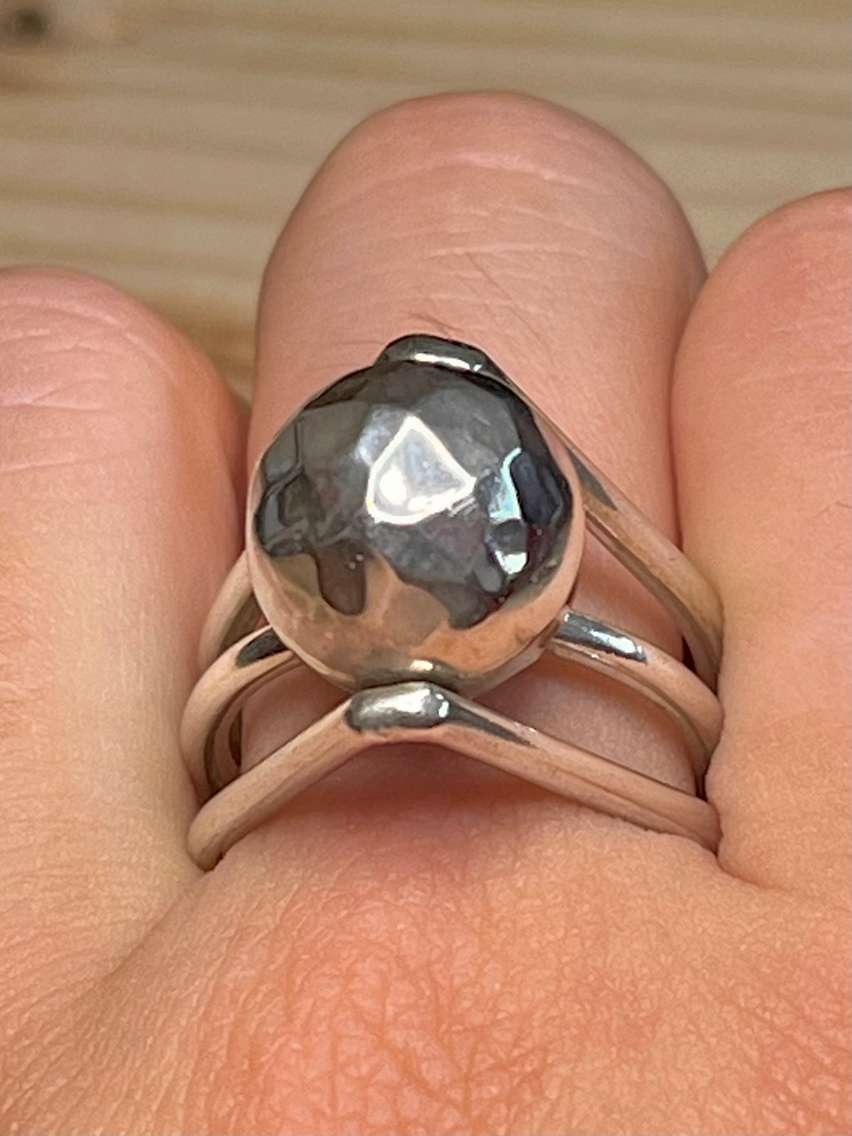 Geometric Sphere Multi Band 925 Sterling Silver Size M1/2 Ring