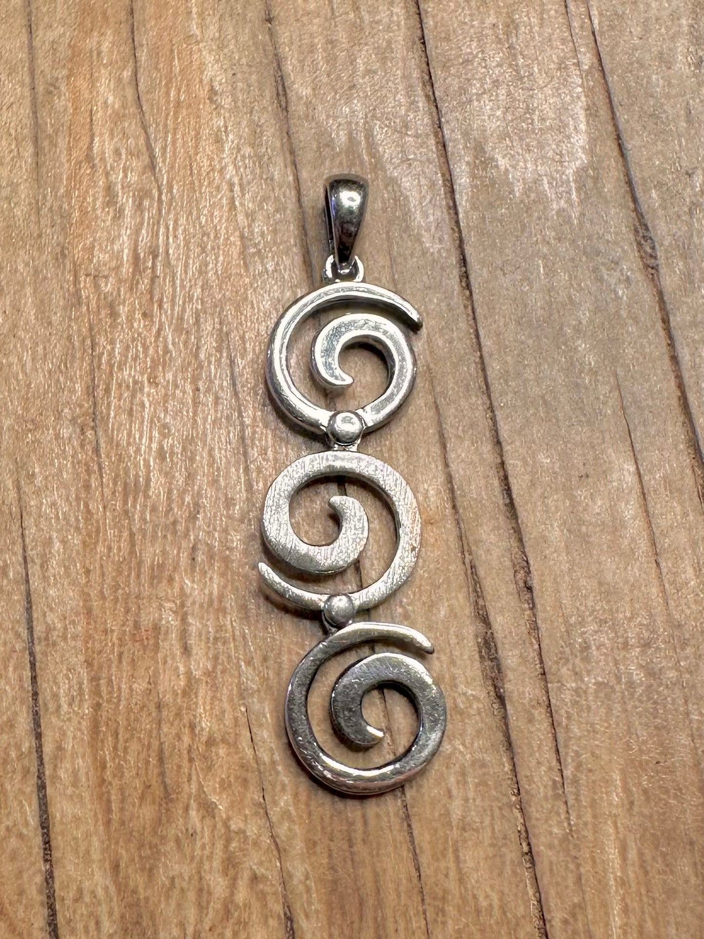 Modernist Abstract Swirl 925 Sterling Silver Pendant