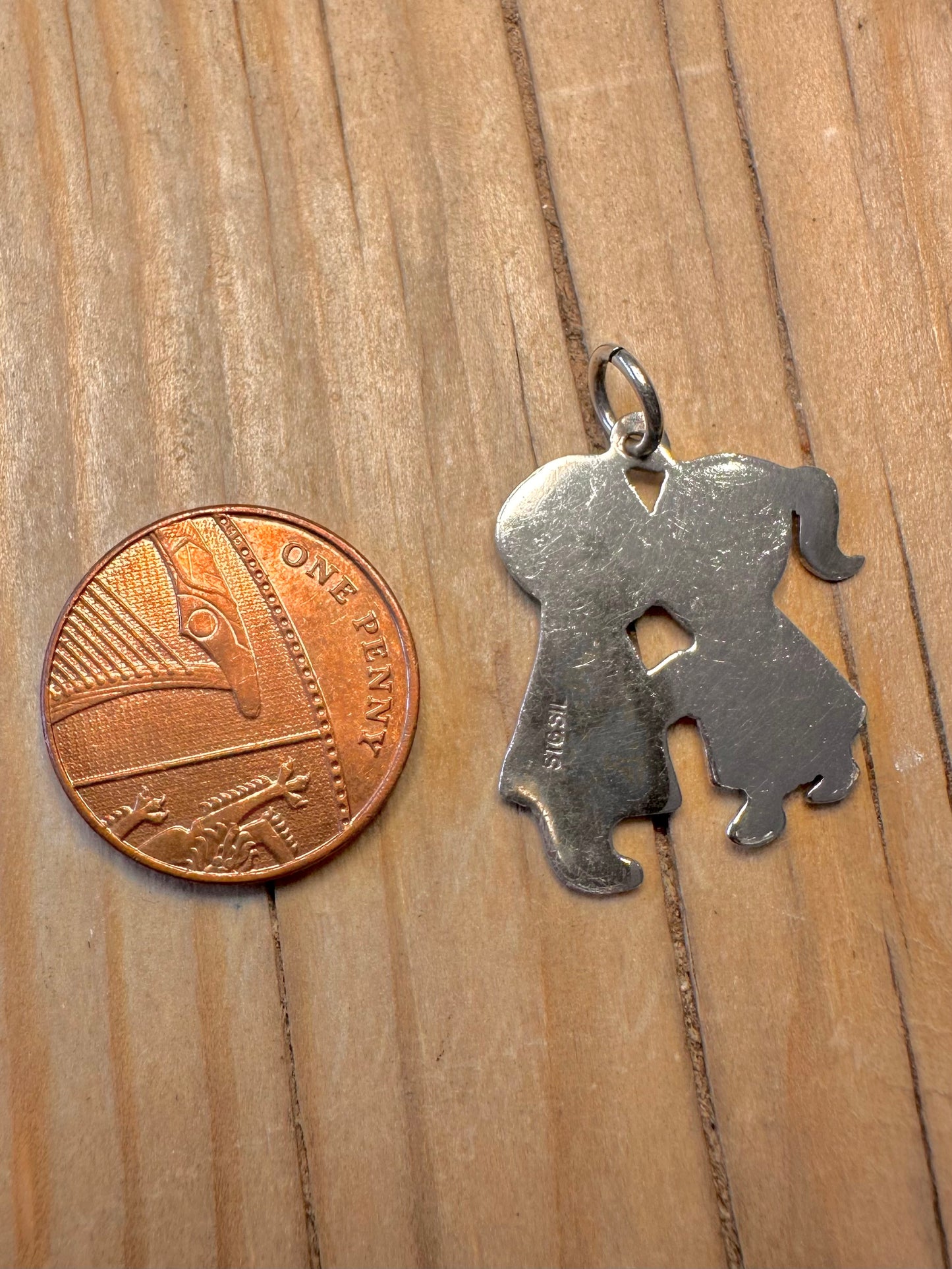 Vintage Boy and Girl 925 Silver Pendant