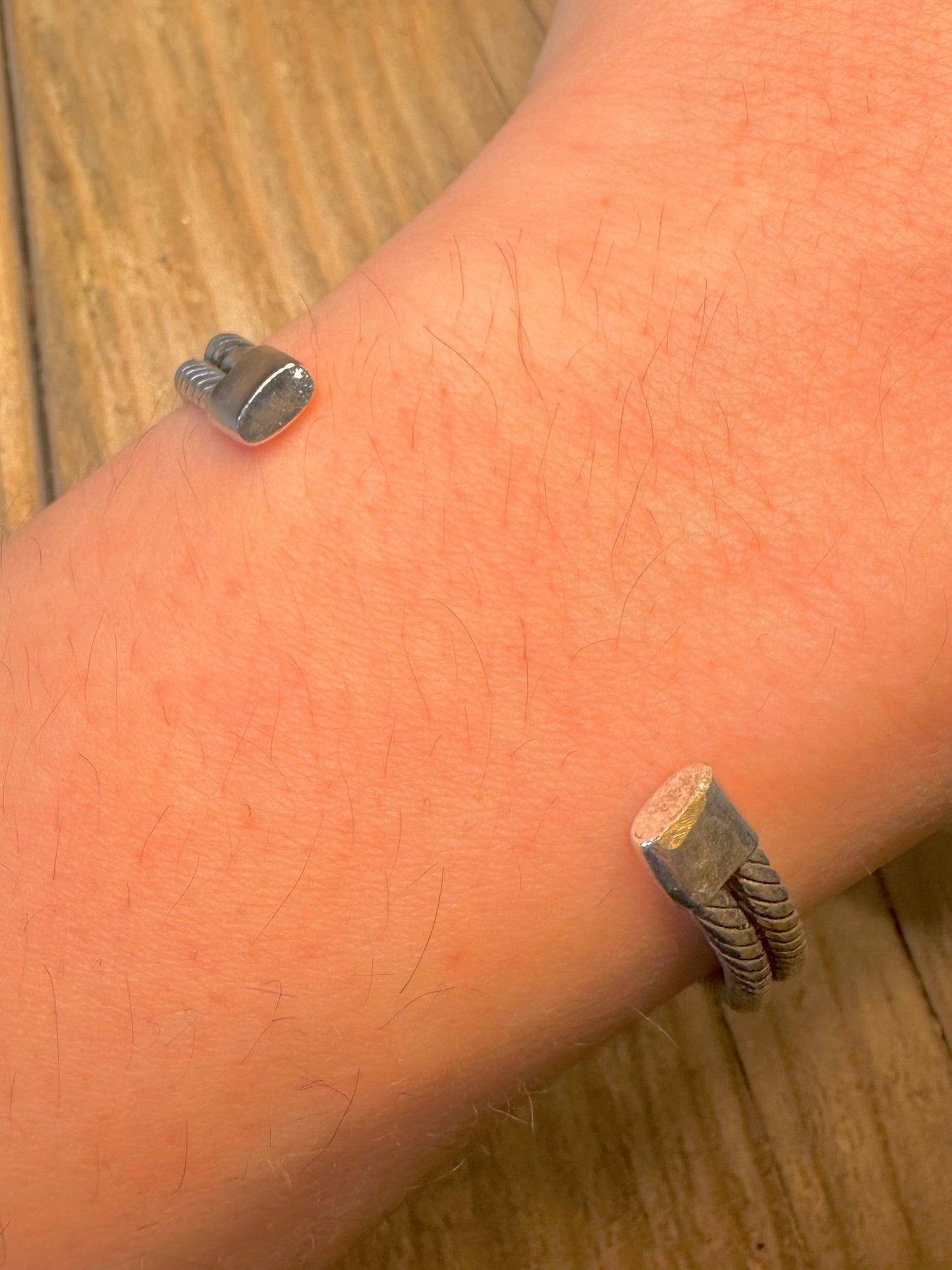 Vintage Abalone Woven Cuff 925 Sterling Silver Bangle