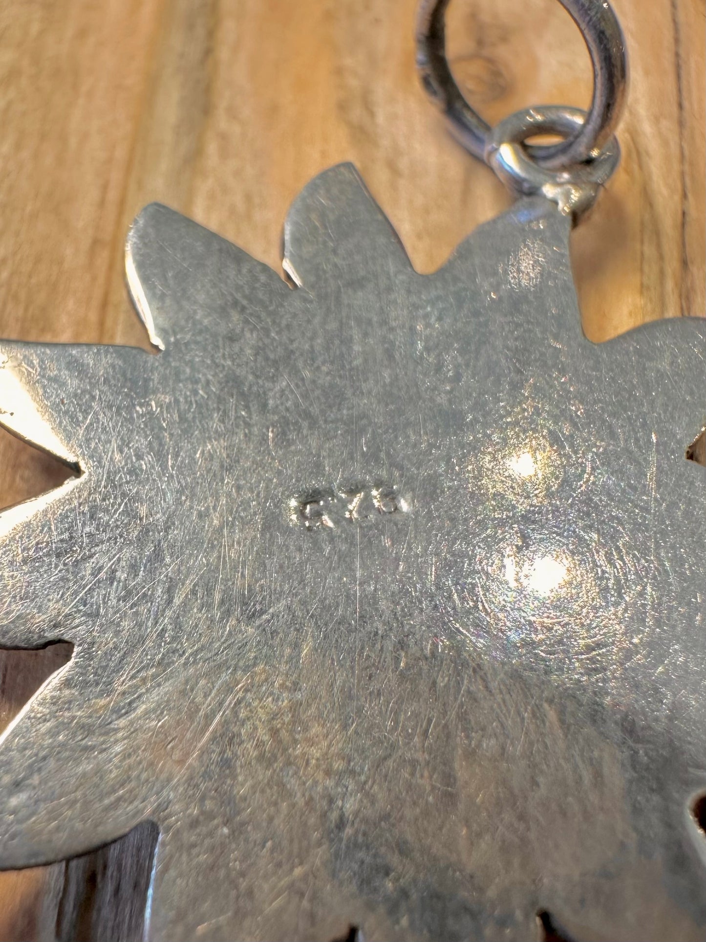 Vintage Sun Face 925 Sterling Silver Pendant