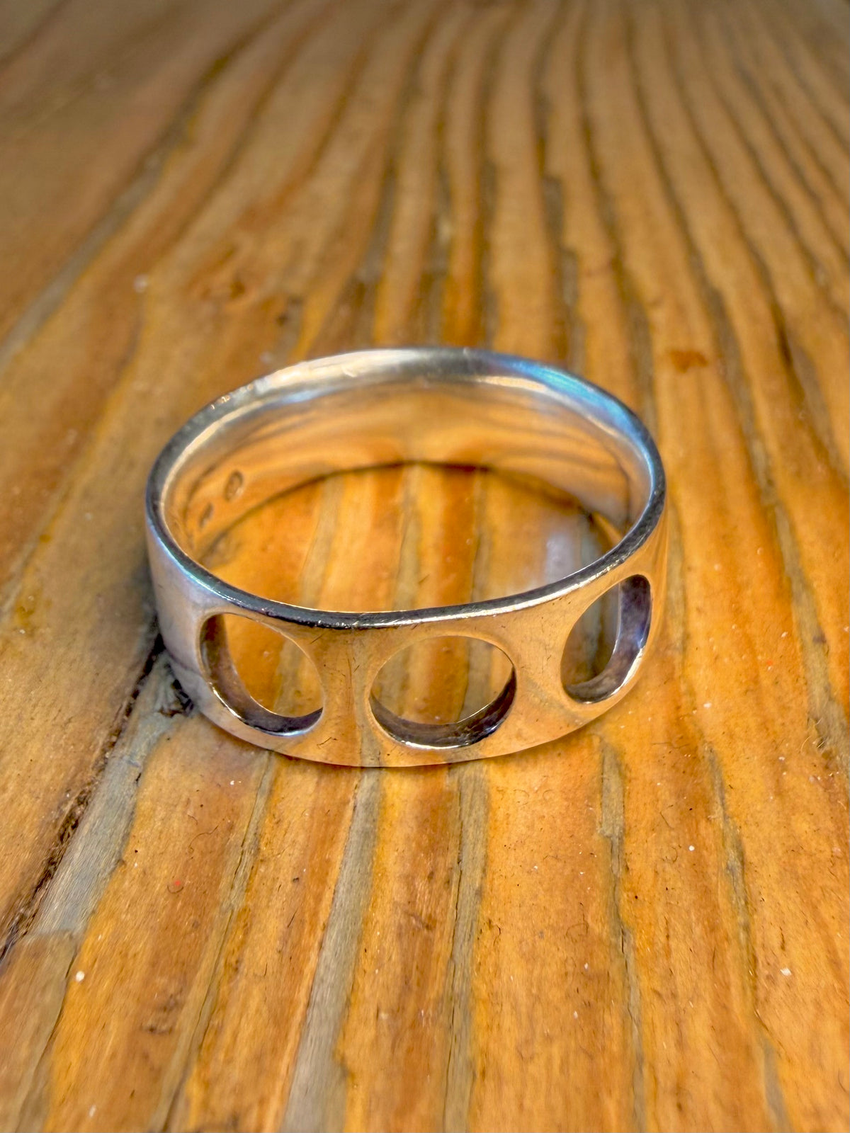 Circle Cut Out Band 925 Sterling Silver Size X Ring