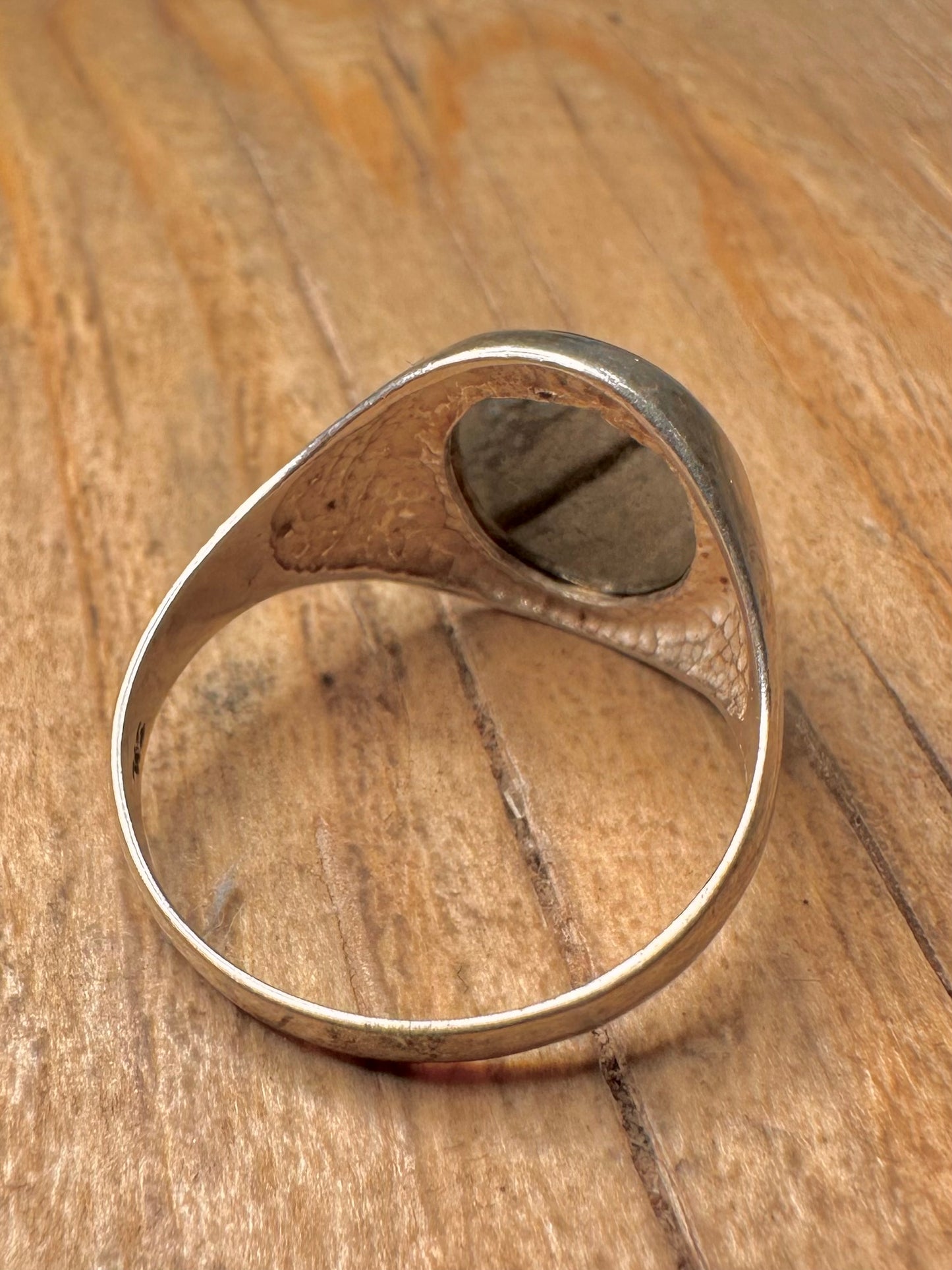 Vintage Intaglio Onyx 925 Sterling Silver Size W Ring