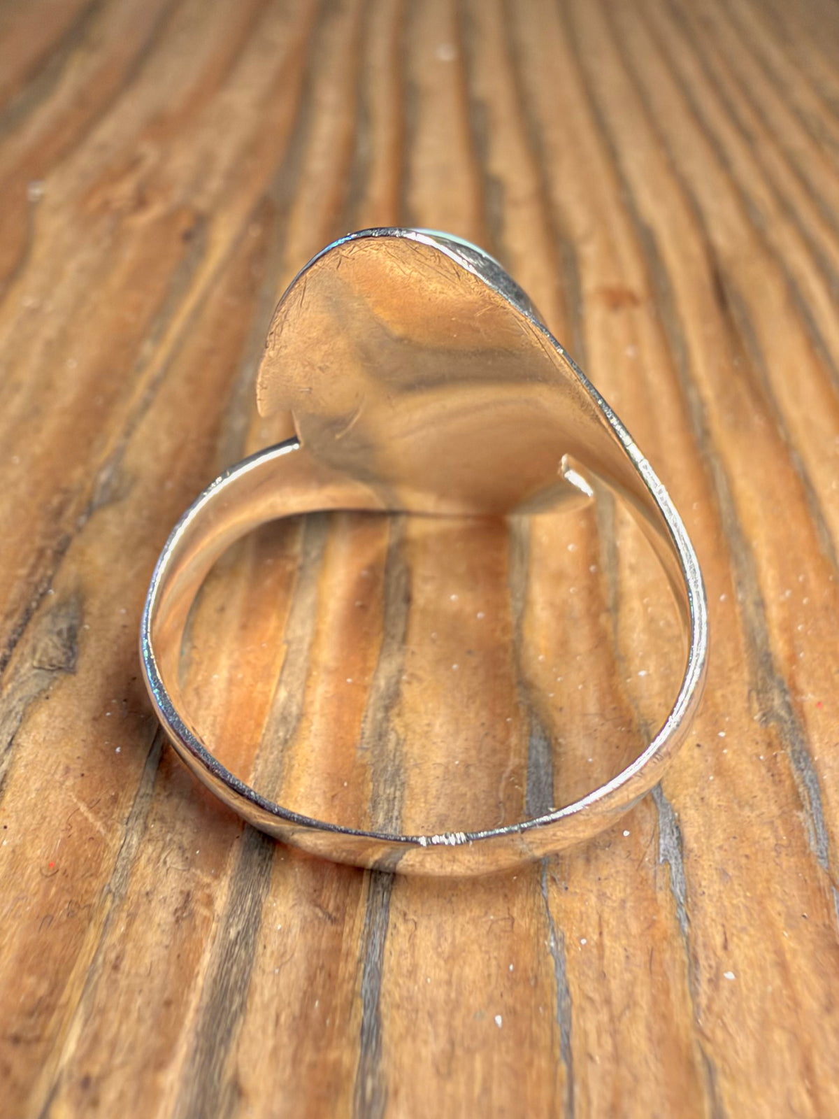 Abstract Larimar 925 Sterling Silver Size N Ring