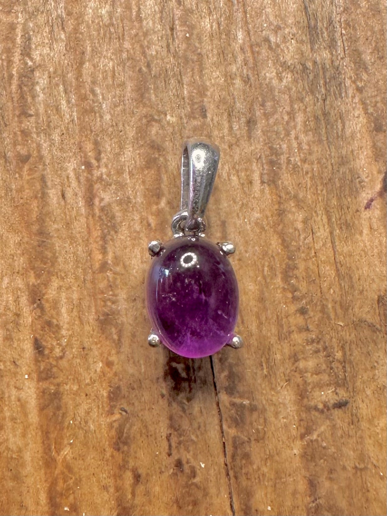 Amethyst Oval 925 Sterling Silver Pendant