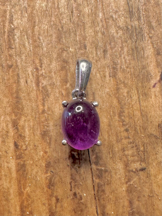 Amethyst Oval 925 Sterling Silver Pendant