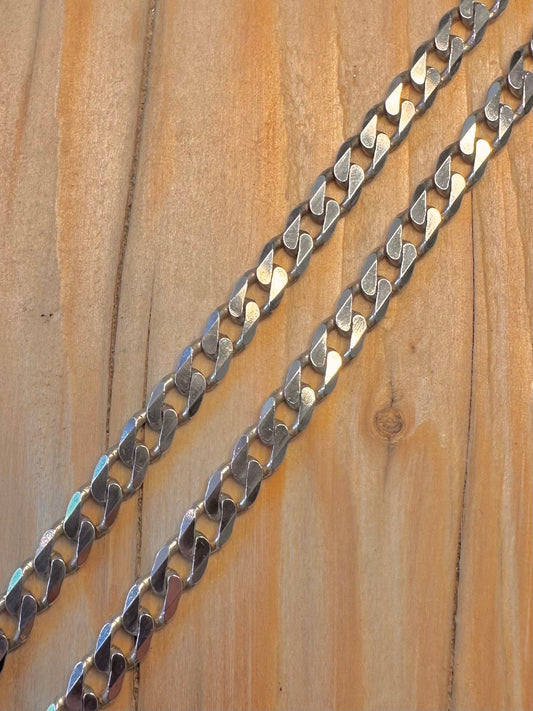 Vintage Curb Chain 925 Silver 20 inch Necklace