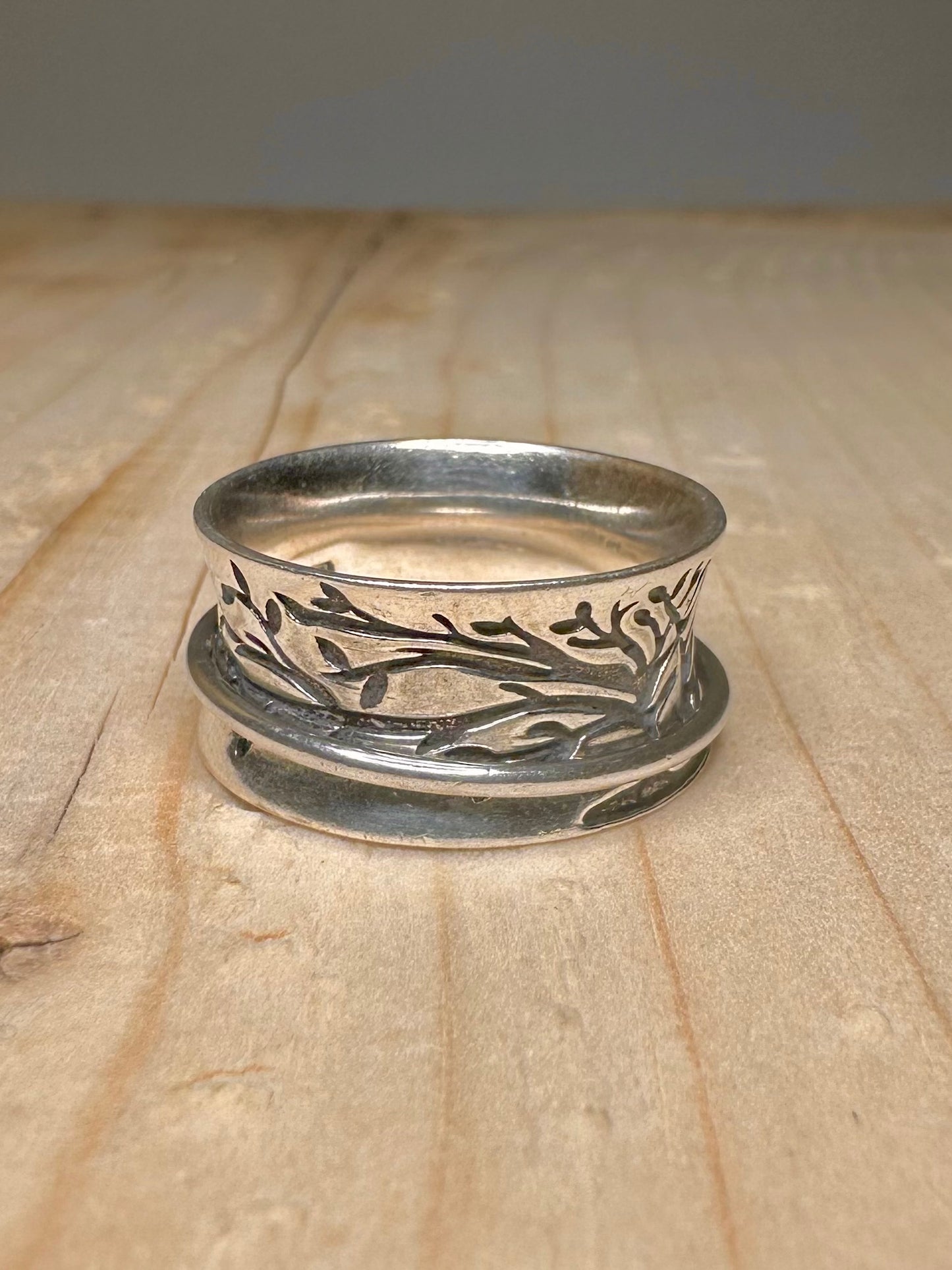 Tree of Life Spinner 925 Sterling Silver Size U Ring