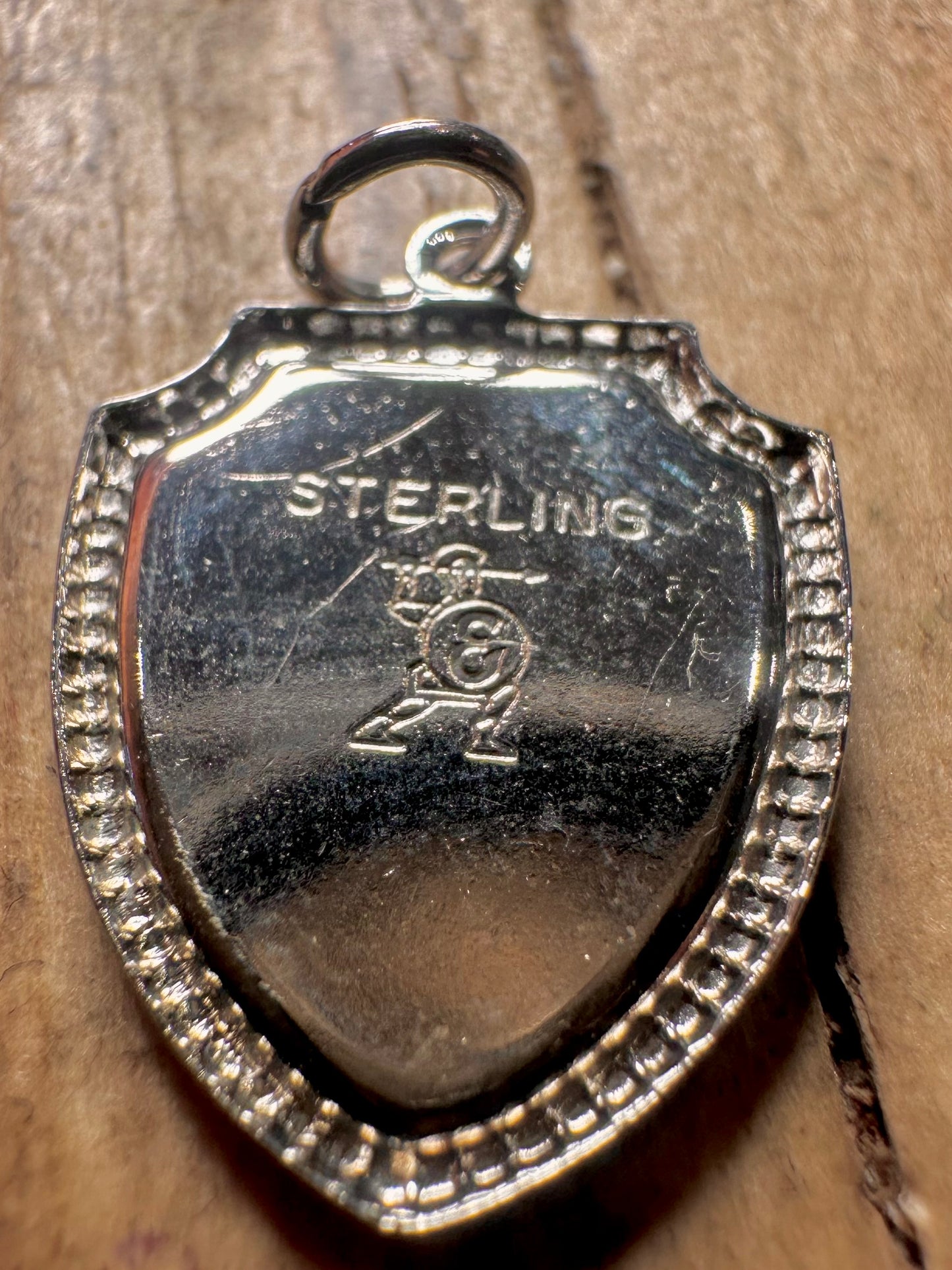 Vintage Enamel Long Beach Calif Shield 925 Sterling Silver Charm Pendant