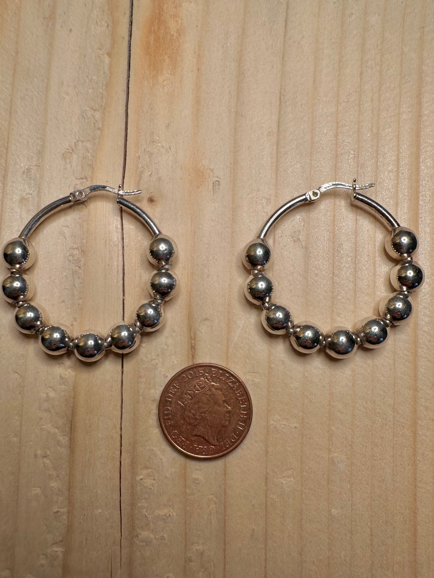 Bubble Hoop 925 Sterling Silver Earrings