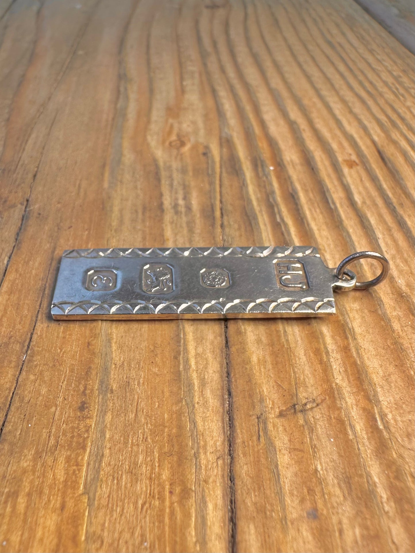Ingot 1979 Textured Sheffield 925 925 Sterling Silver Pendant
