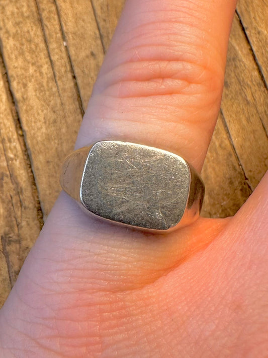 Square Signet 835 Silver Size O1/2 Ring