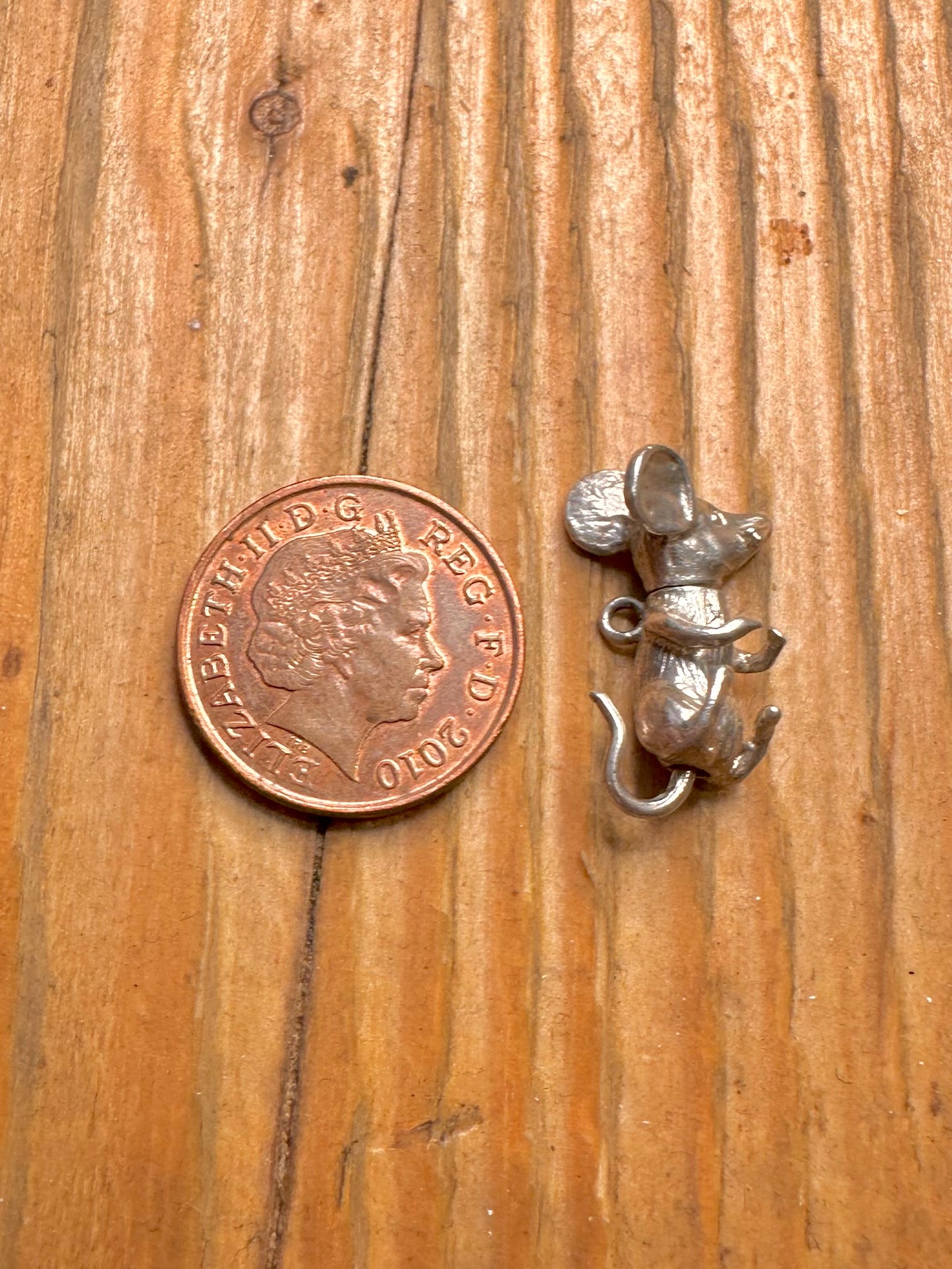 Articulated Mouse Rotating 925 Sterling Silver Charm Pendant