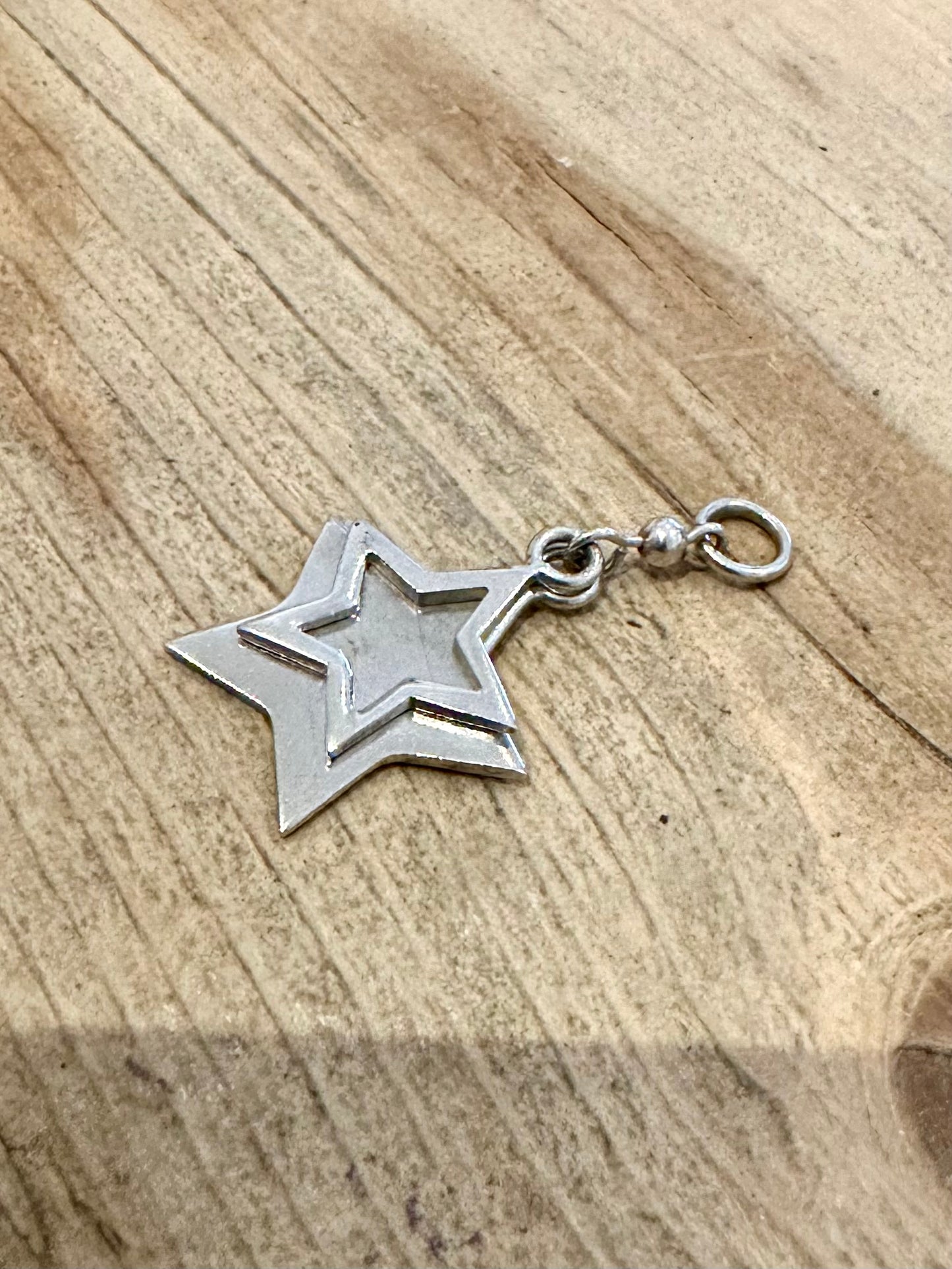 Vintage Double Star 925 Silver Pendant