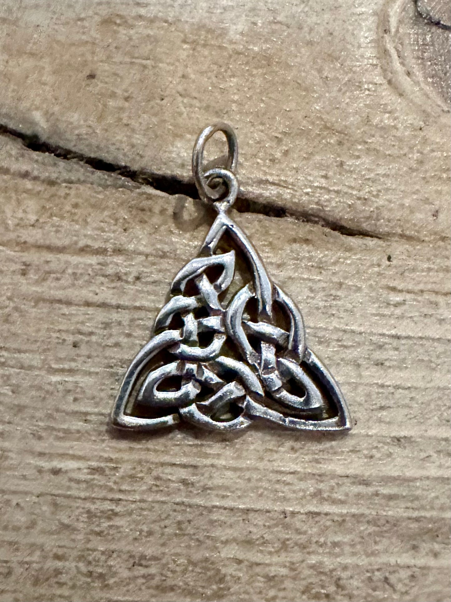 Vintage Celtic Triangular 925 Silver Pendant