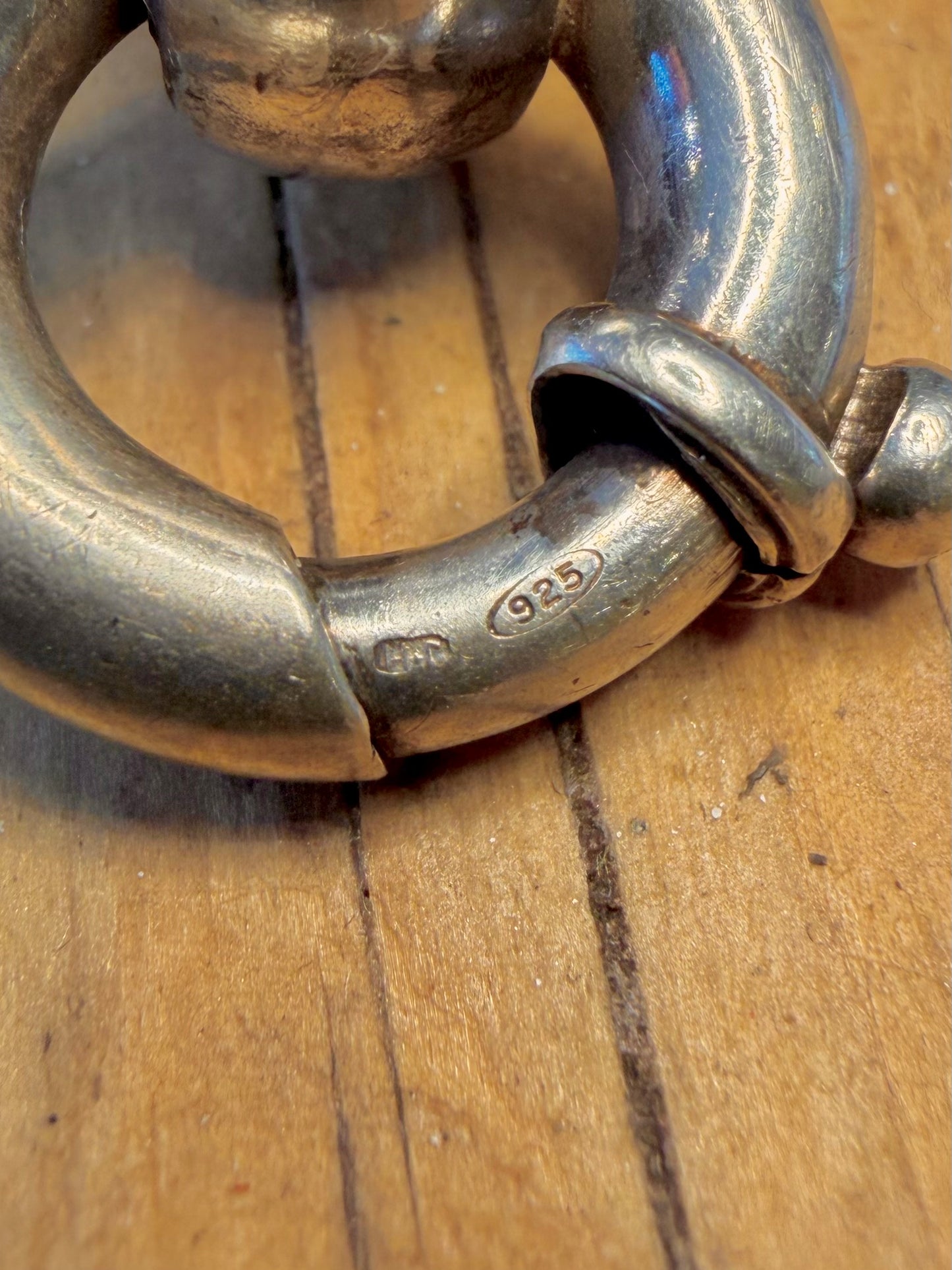 Chunky Belcher Chain Bolt Clasp 925 Sterling Silver 9 inch Bracelet