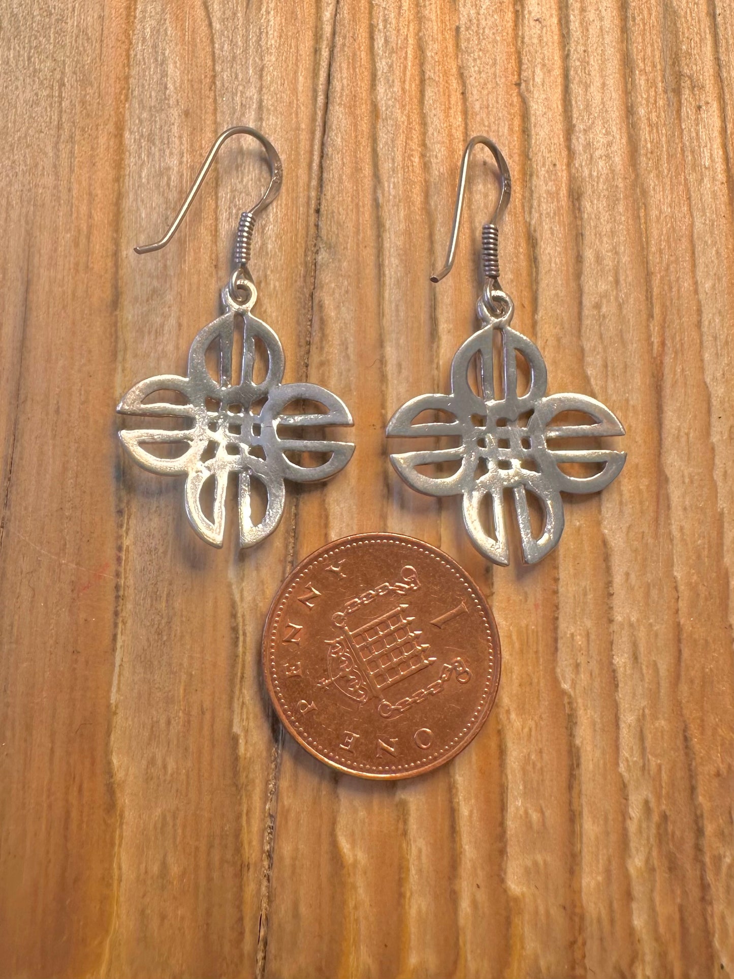 Vintage Celtic 925 Sterling Silver Earrings