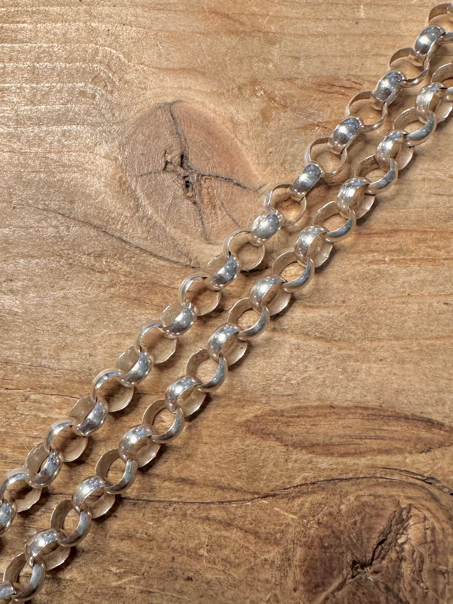 Vintage Chunky Belcher Chain 925 Silver 20 inch Necklace