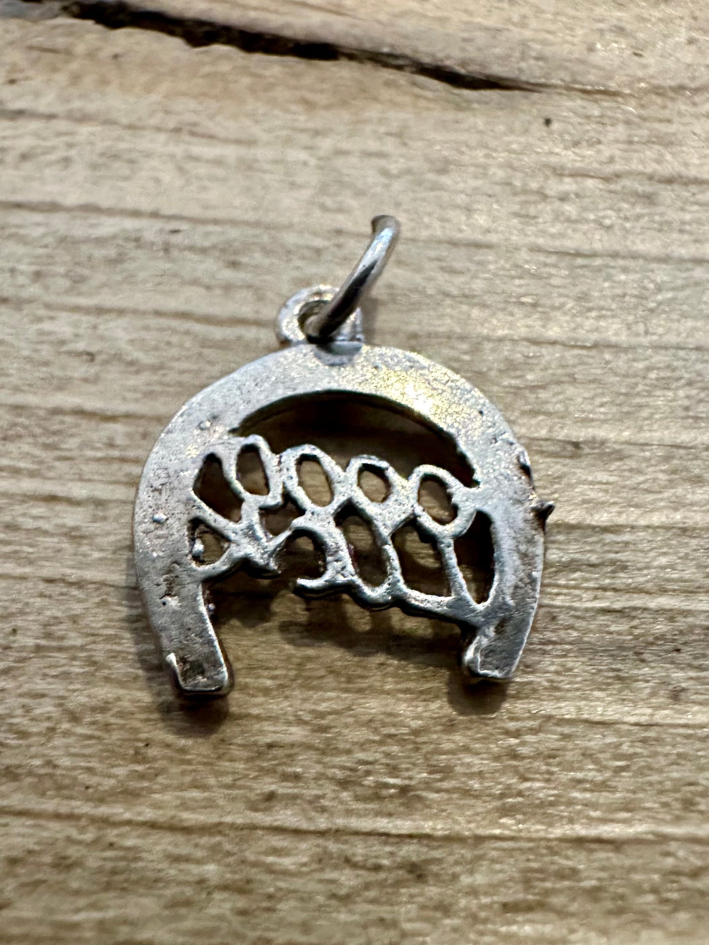 Vintage Horse Shoe Good Luck 925 Silver Charm Pendant