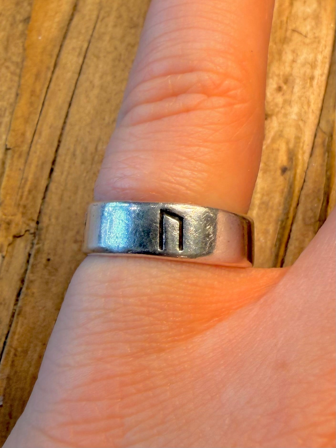 Norse Runes 1988 Band 925 Sterling Silver Size N Ring