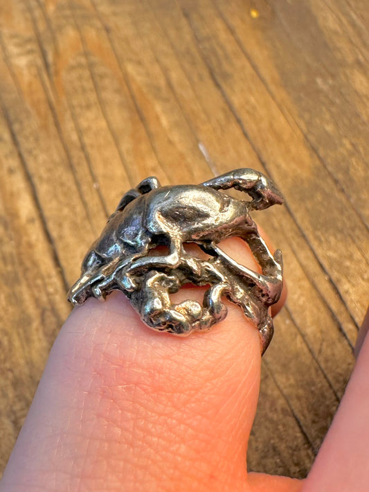 Scorpion Overlapping 925 Sterling Silver Size G1/2 Ring