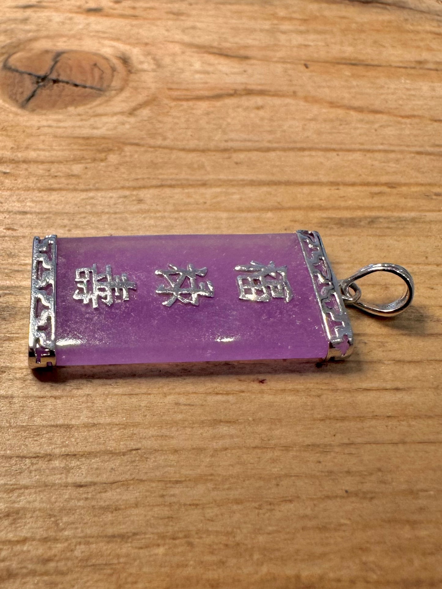 Modern Purple Jade Chinese 925 Silver Pendant