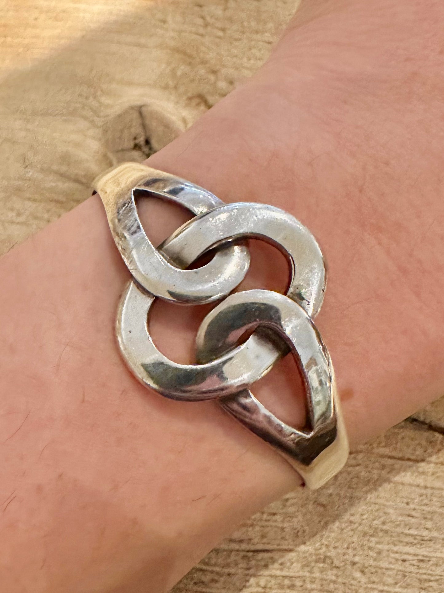 Vintage Knot Cuff 925 Silver Bangle