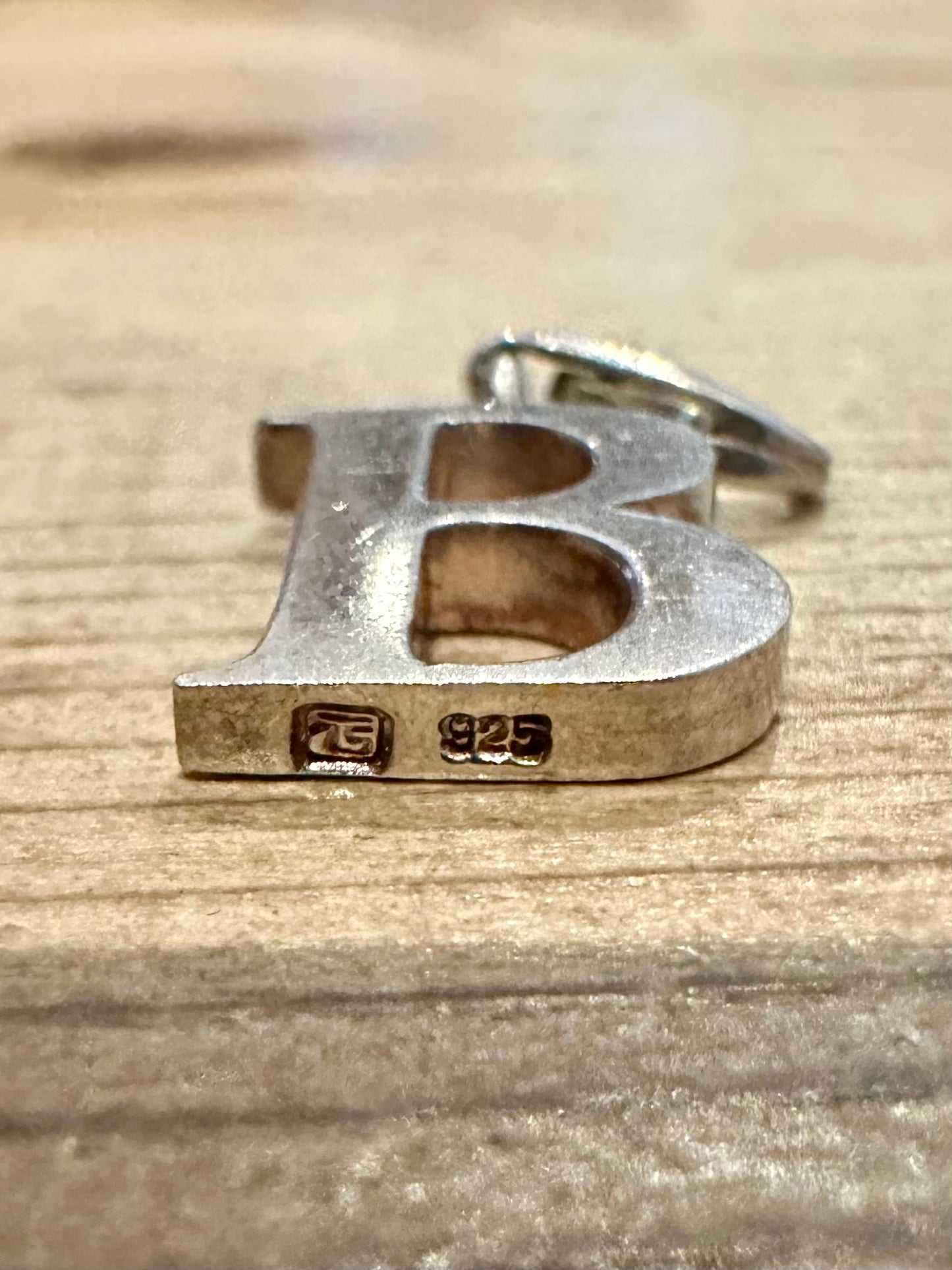 Vintage Letter B 925 Silver Pendant