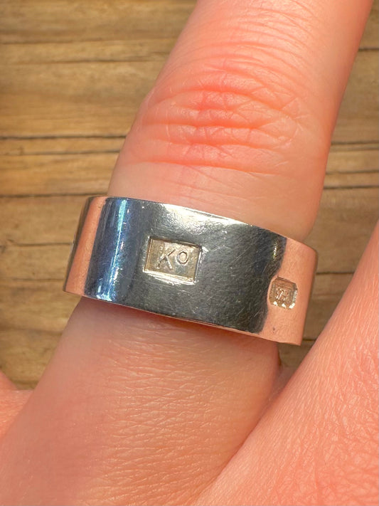 Modern 2000 Chunky Hallmarked Band 925 Sterling Silver Size P1/2 Ring