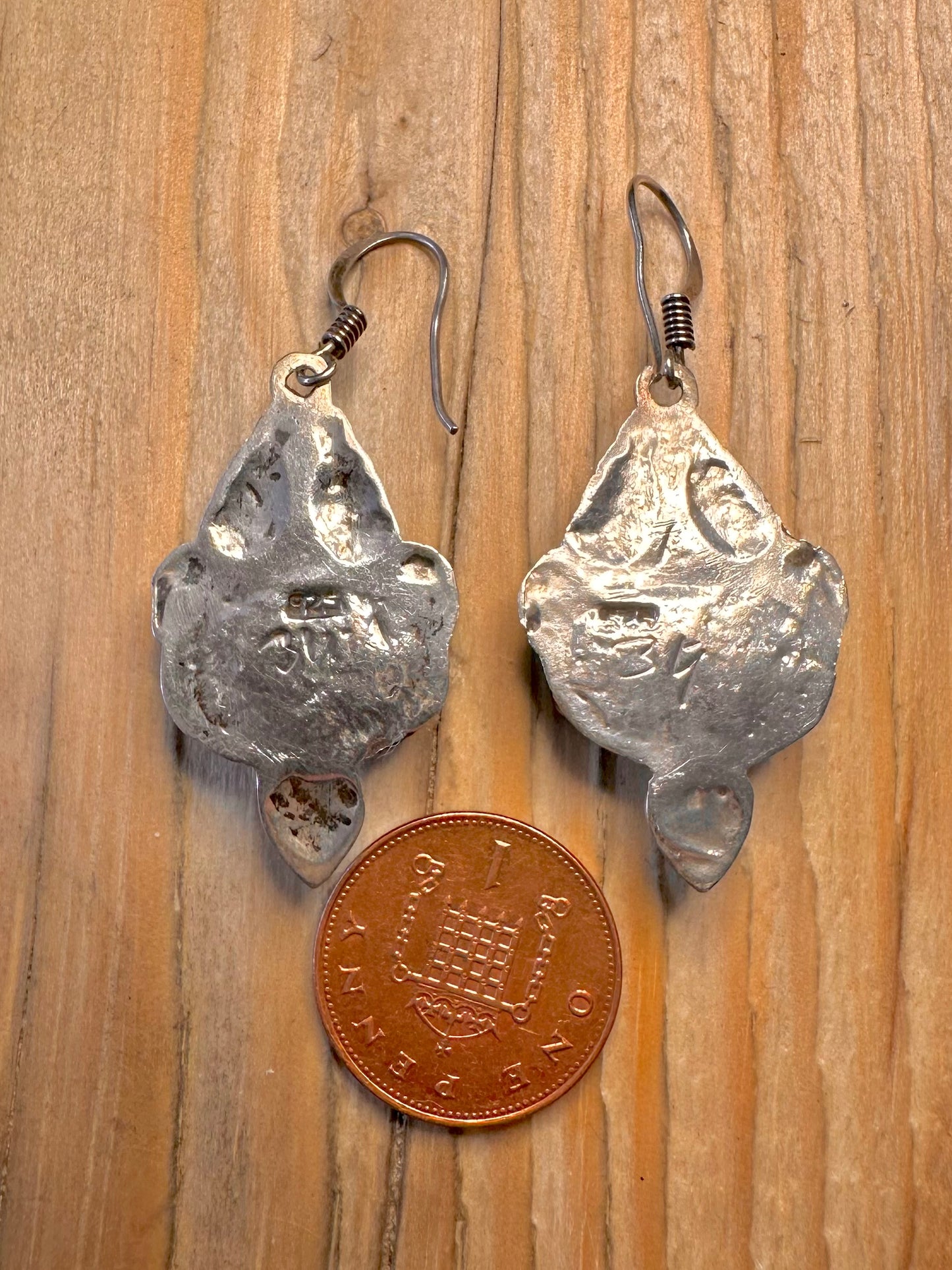 Vintage Ornate Onyx Dangle 925 Sterling Silver Earrings