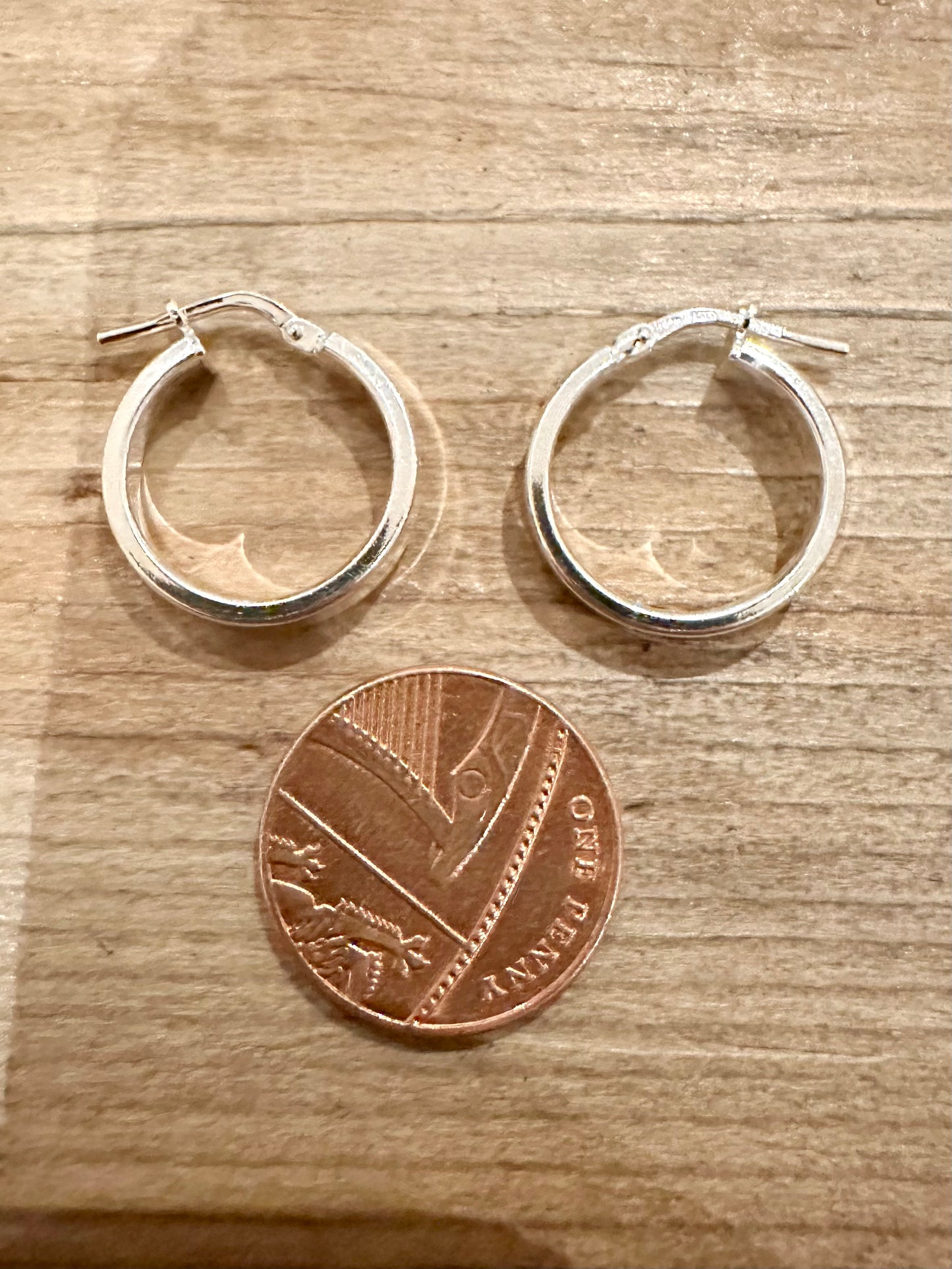 Modern Chunky Hoop Italy 925 Silver Earrings