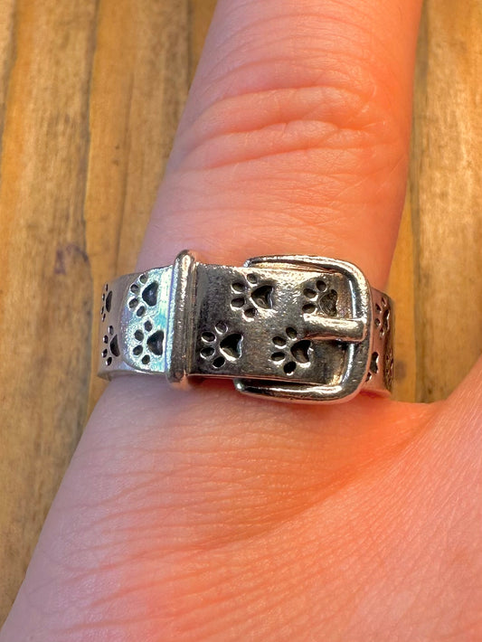 Buckle Dog Prints Charlie 925 Sterling Silver Size O Ring