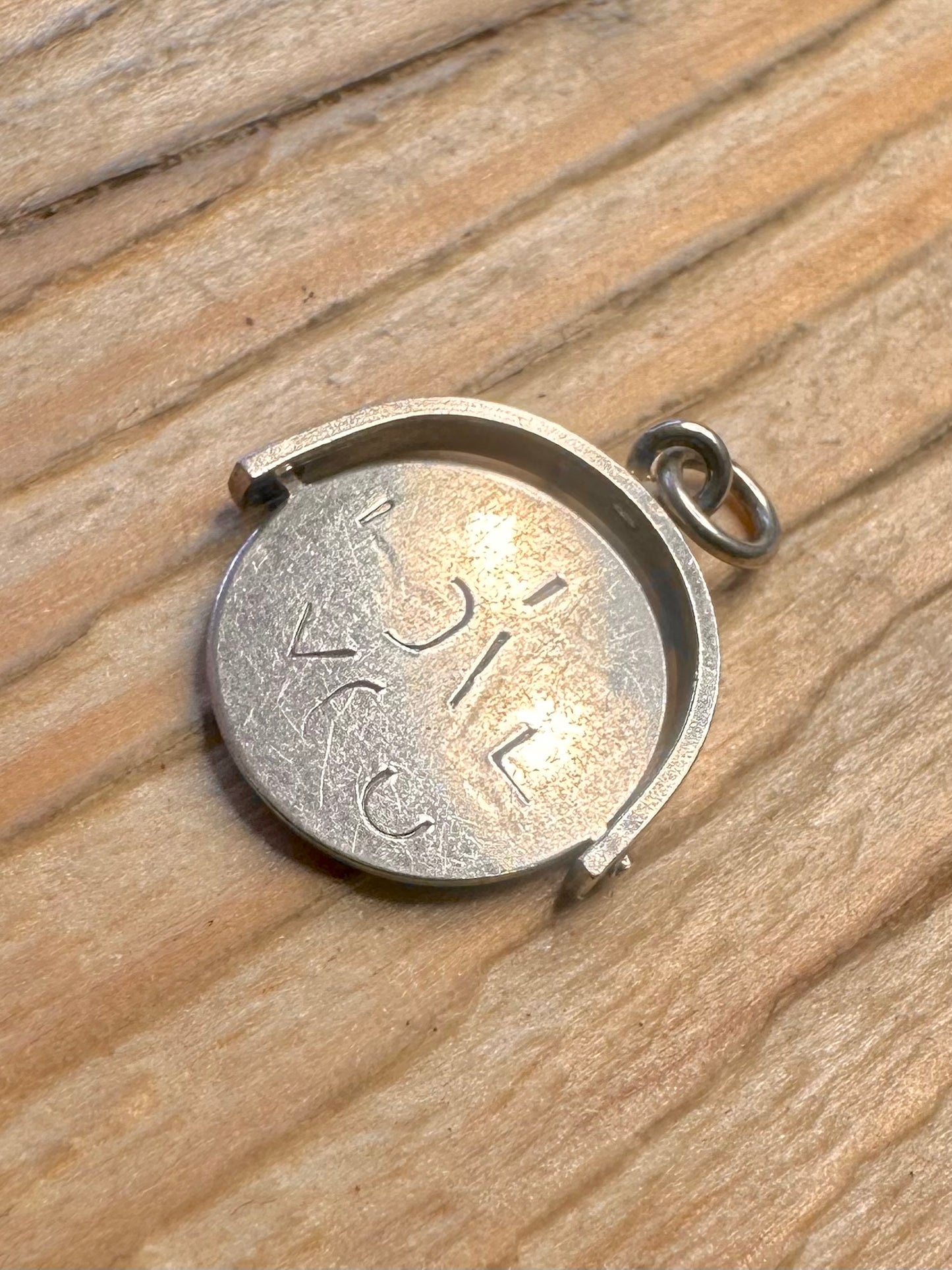 Vintage I Love You Spinner 925 Sterling Silver Pendant