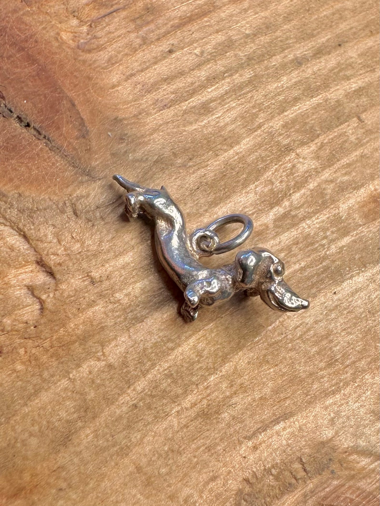Sausage Dog 925 Sterling Silver Charm Pendant