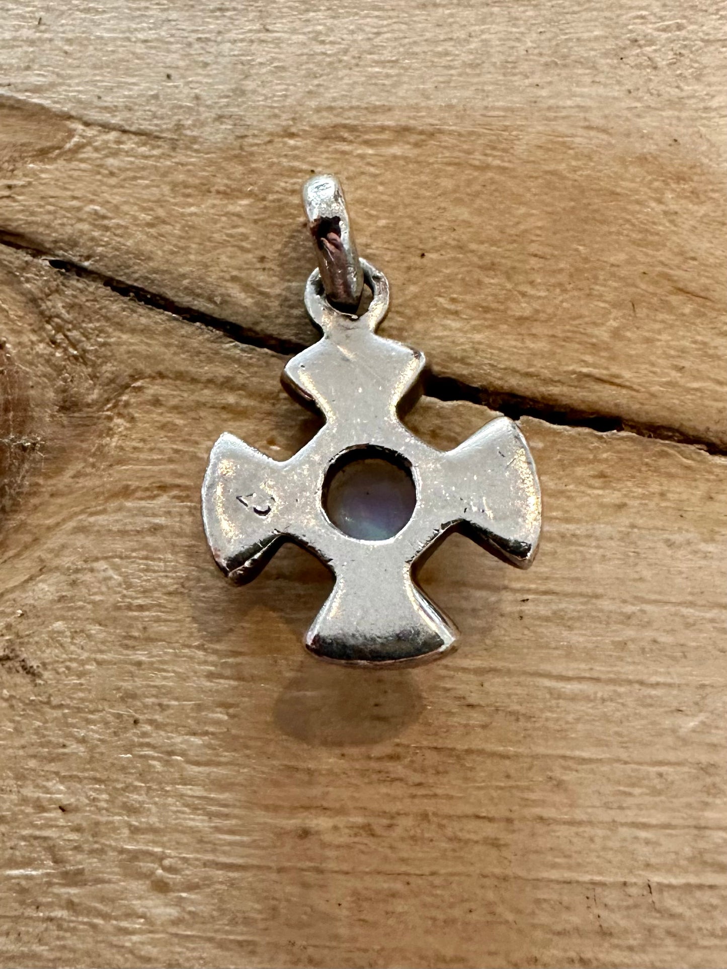 Vintage Moonstone Cross 925 Silver Pendant