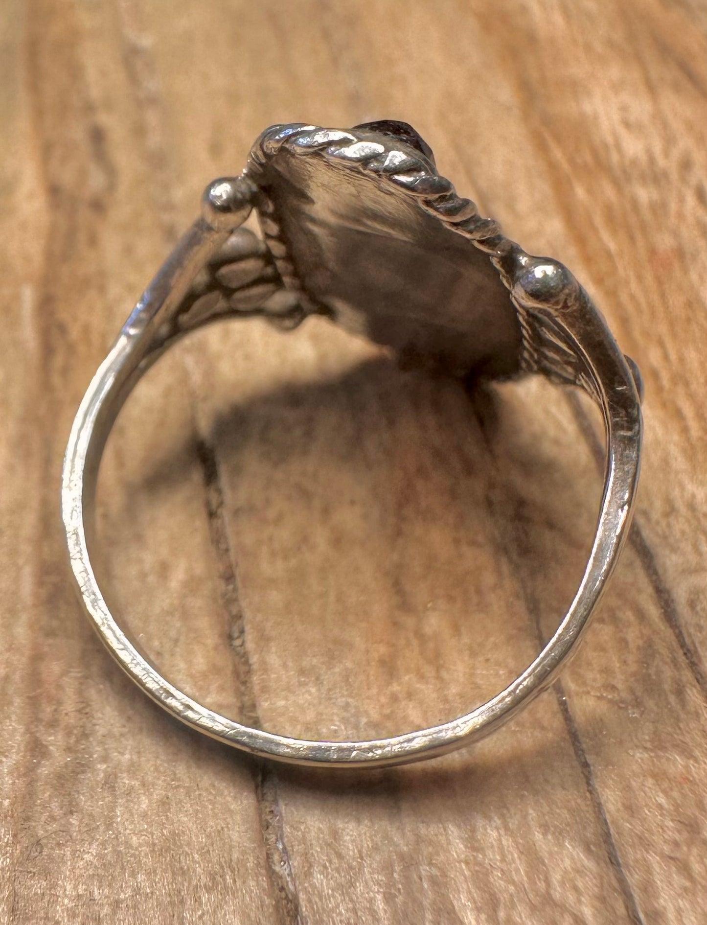 Vintage Garnet Boho 925 Sterling Silver Size N1/2 Ring