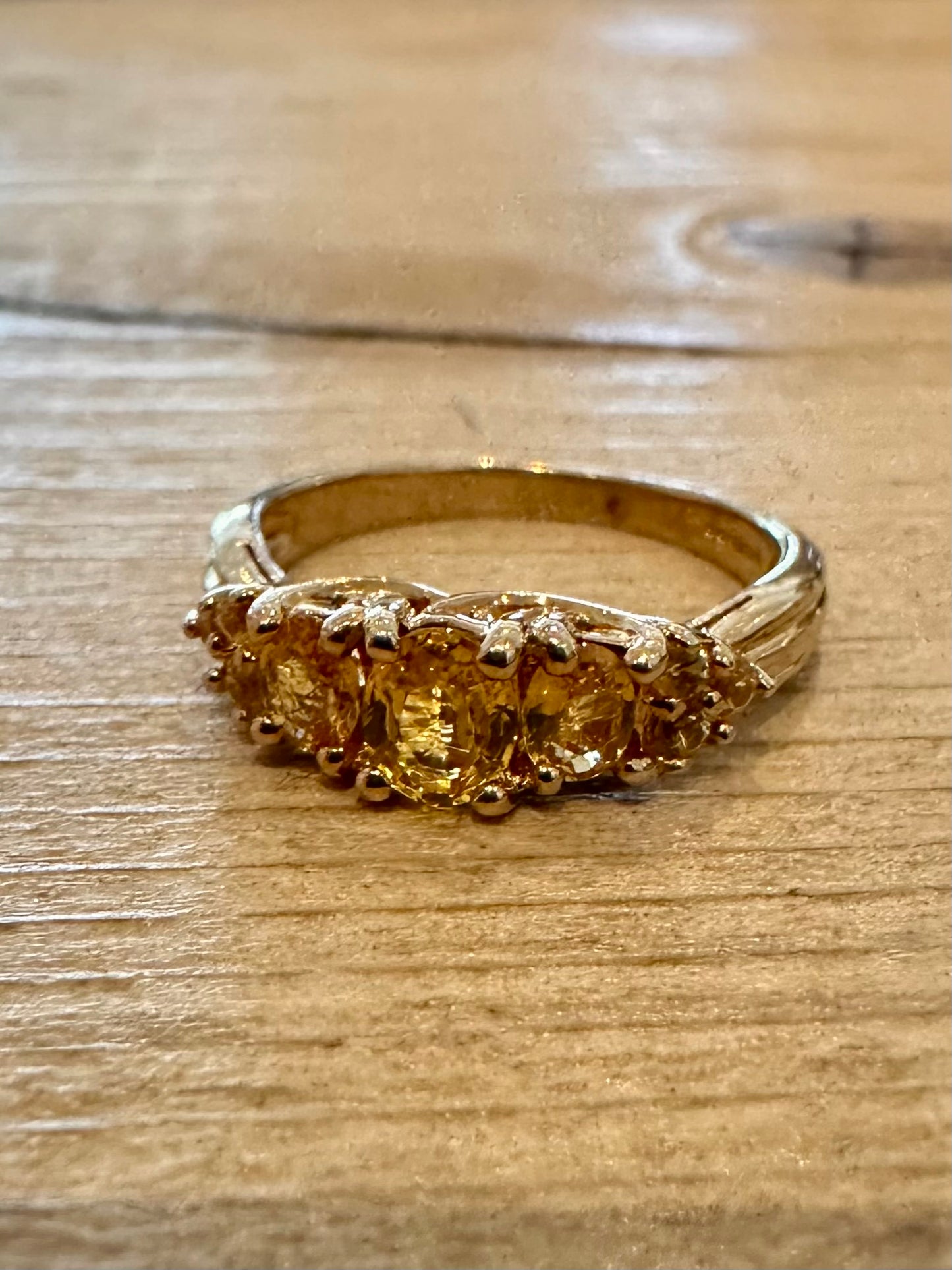 Modern 2005 Citrine 9ct Gold Size K Ring