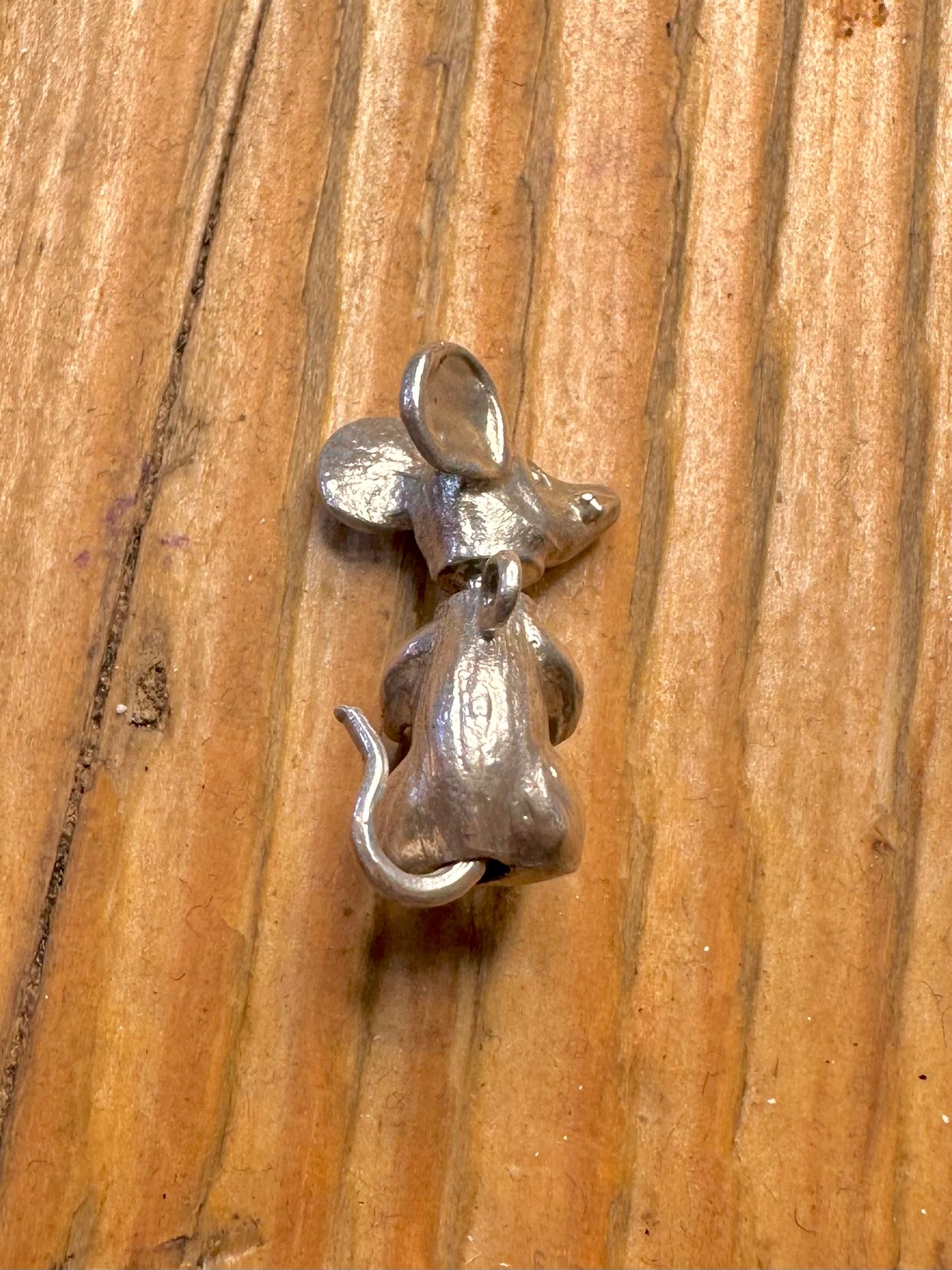 Articulated Mouse Rotating 925 Sterling Silver Charm Pendant