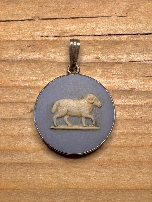 Vintage 1978 Ram Wedgwood 925 Sterling Silver Pendant