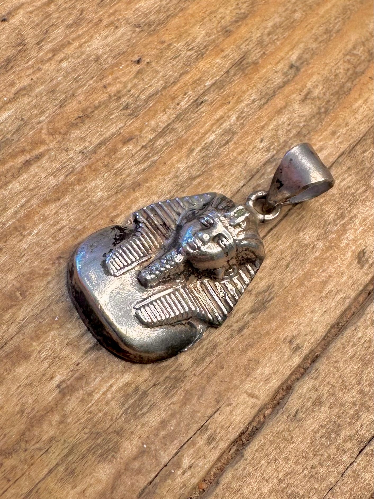 Egyptian King Tut Silver Pendant