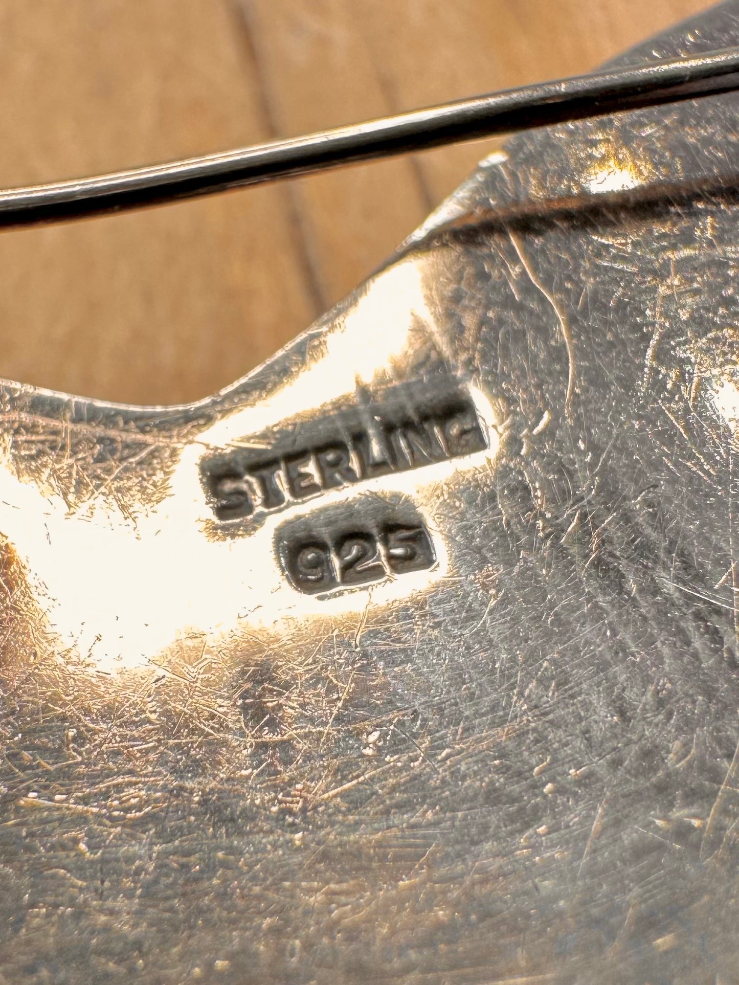 Vintage Art Deco Onyx 925 Sterling Silver Brooch