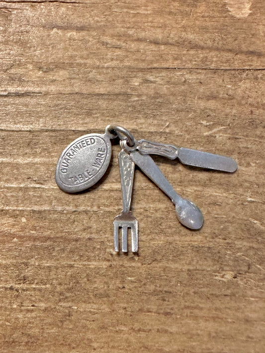 Vintage Cutlery 925 Silver Charm Pendant