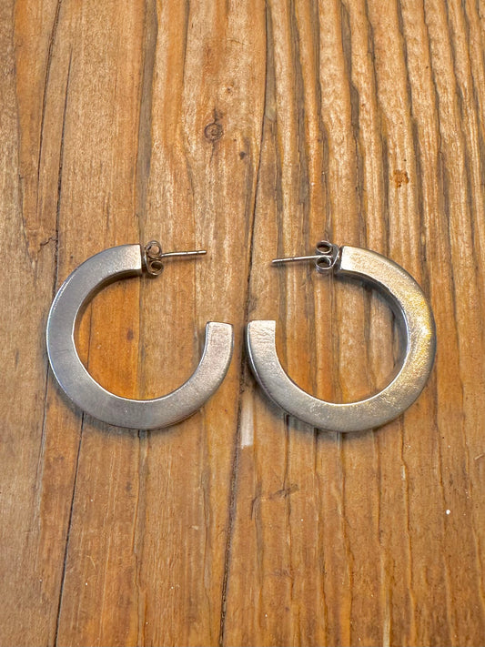 Chunky Half Hoop 925 Sterling Silver Earrings