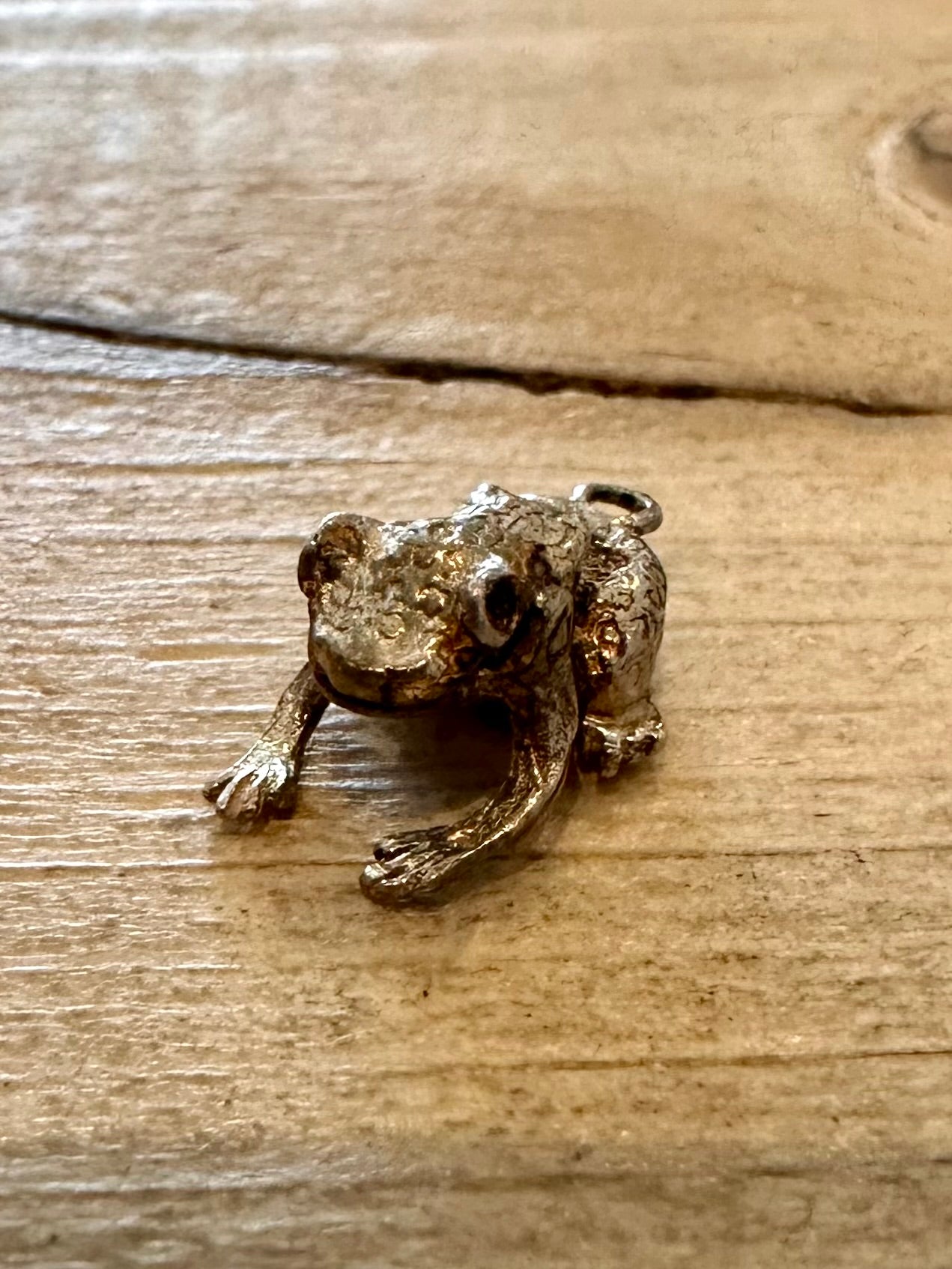 Vintage Frog 925 Silver Charm Pendant