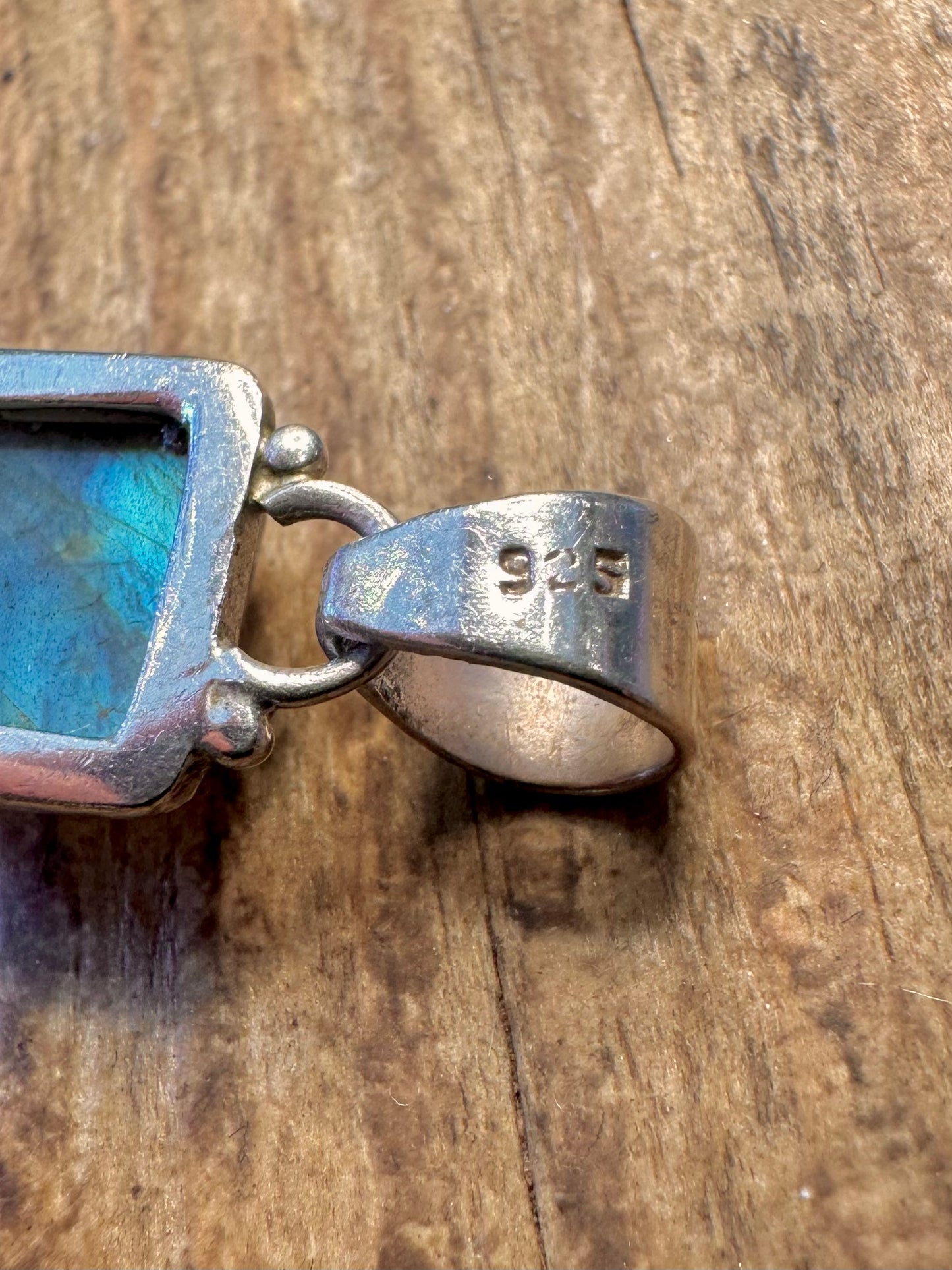Labradorite Rectangle 925 Sterling Silver Pendant
