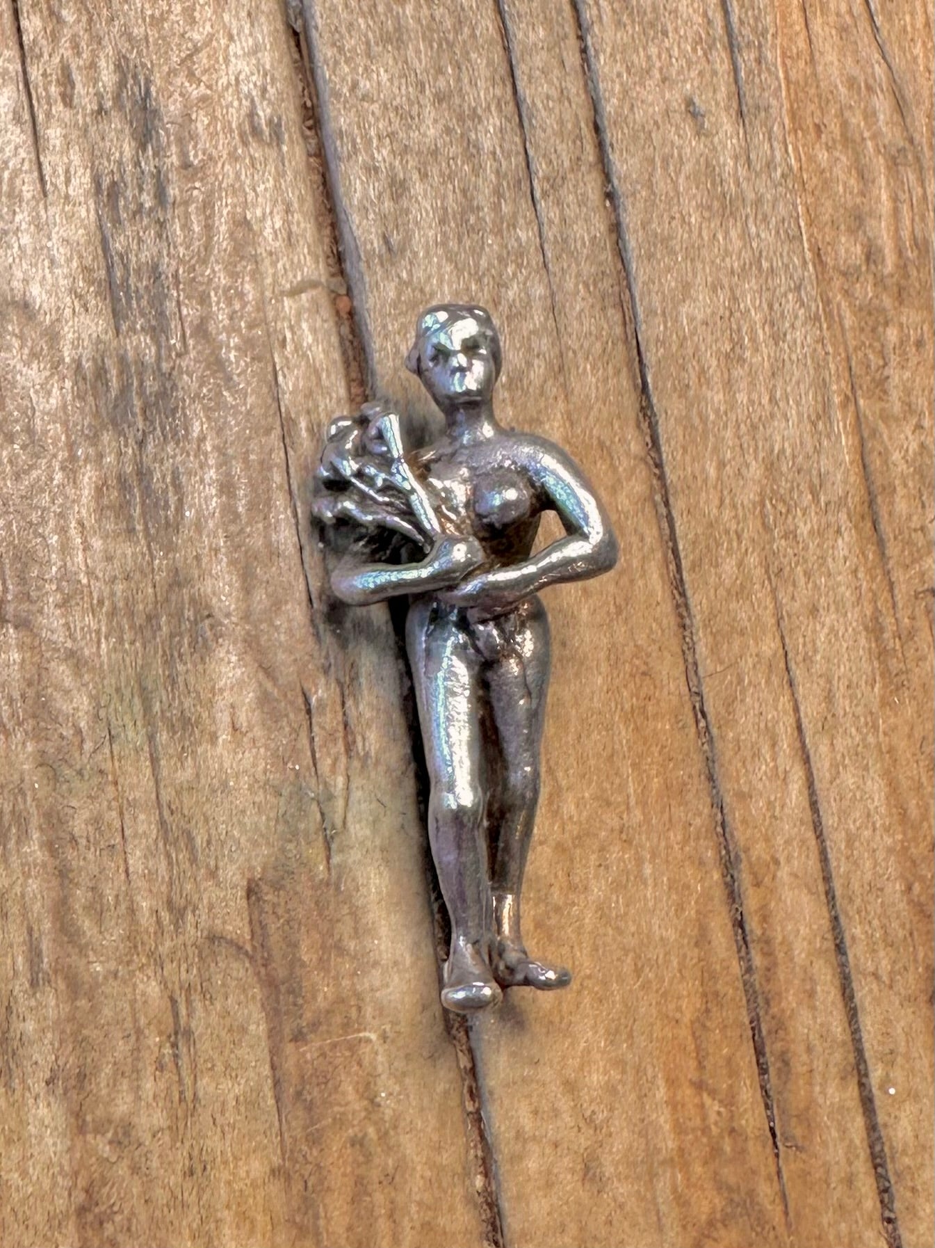 Women with Flowers 925 Sterling Silver Charm Pendant