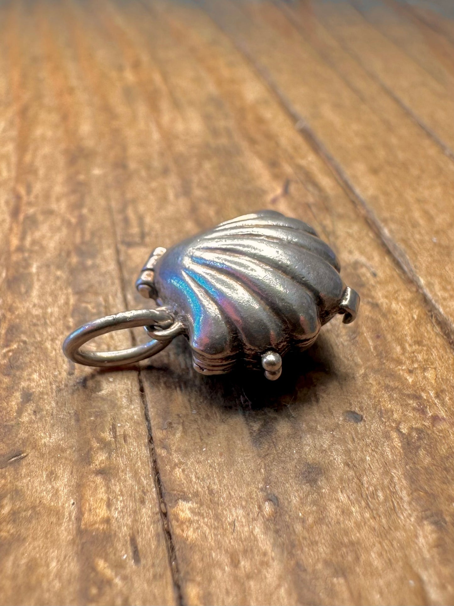 Nuvo Shell Hinged with Pearl 925 Sterling Silver Charm Pendant