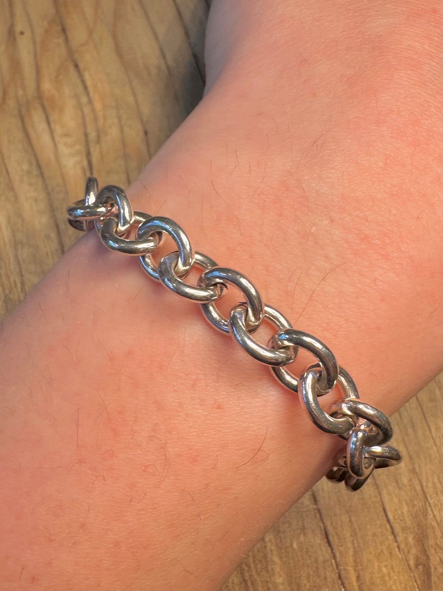 Vintage Tiffany & Co Arrow T Bar Belcher Style 925 Sterling Silver 8 inch Bracelet